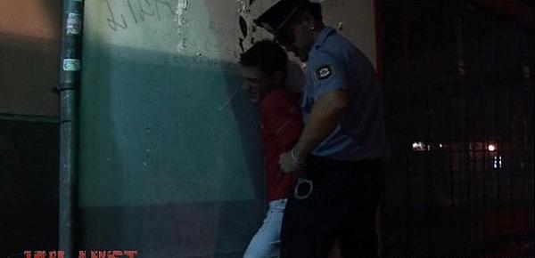  Cute boy taken into custody by an older gay cop